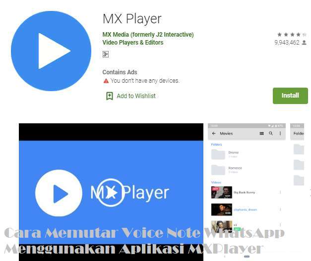 Cara Memutar Voice Note WhatsApp Menggunakan Aplikasi MXPlayer