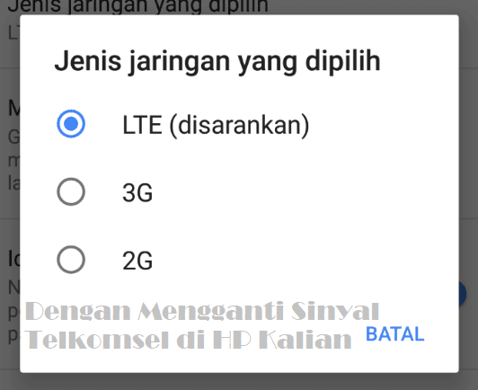 Dengan Mengganti Sinyal Telkomsel di HP Kalian