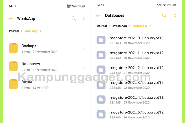 Mengembalikan Pesan WA yang Sudah Terhapus Dengan File Manager