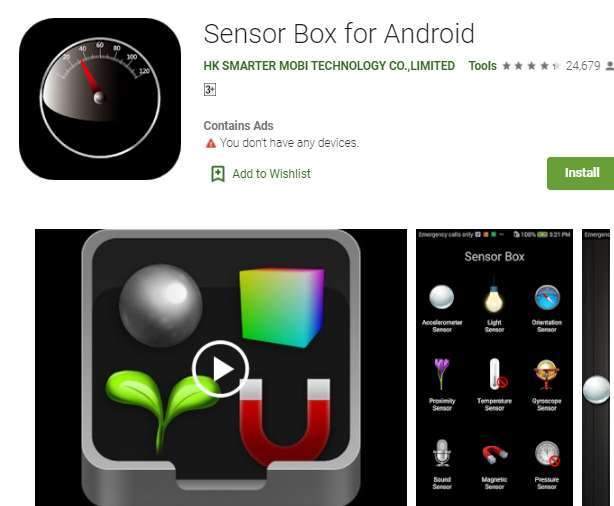 Menggunakan Aplikasi Sensor Box