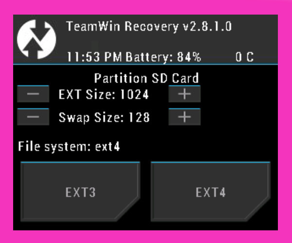 Cara Partisi SD Card Dengan TWRP