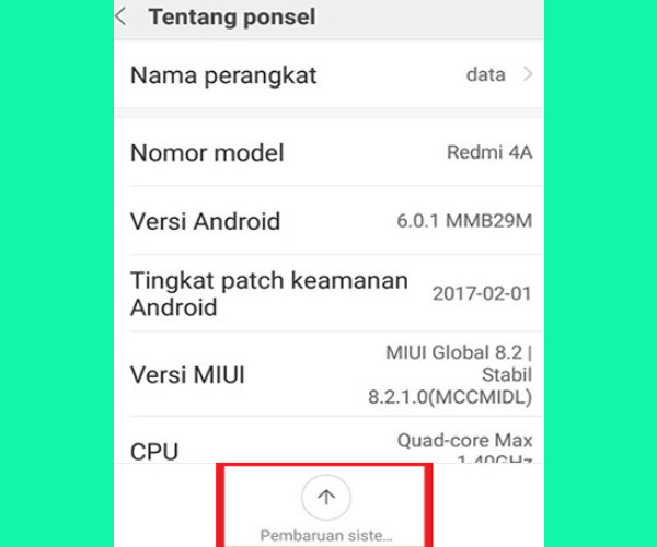 Cara Flash Redmi 4A via Updater