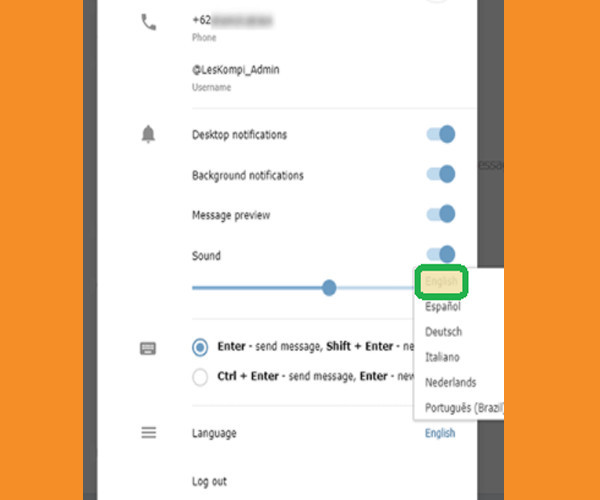 Cara Ganti Bahasa di Telegram Web