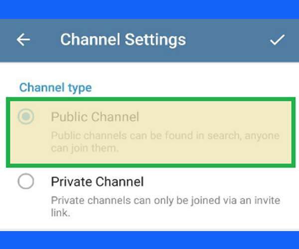 Atur Tipe Channel di Telegram