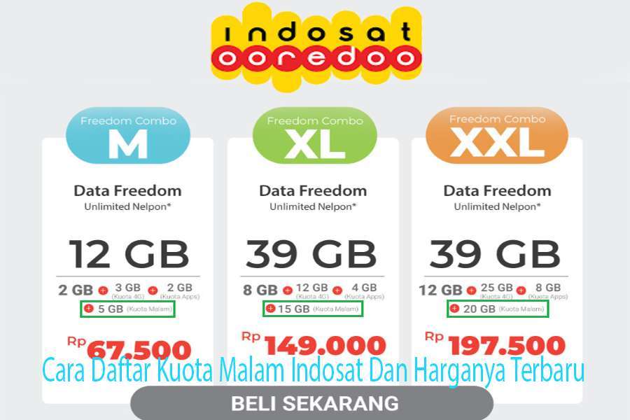 Cara Daftar Kuota Malam Indosat Dan Harganya Terbaru