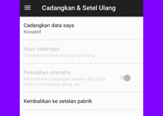 Mengatasi Rotasi Layar Tidak Berfungsi Dengan Reset HP