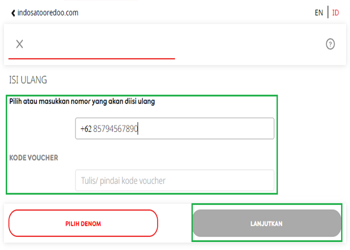 Mengisi voucher Indosat Melalui Website Resmi Indosat