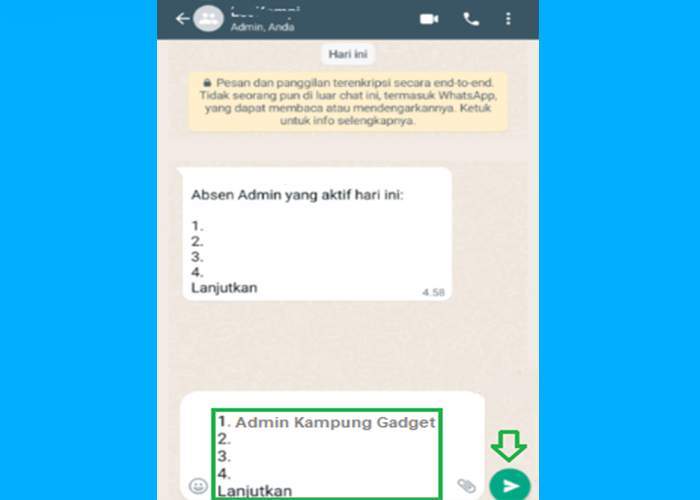 Setelah selesai mengisi list di WhatsApp, tekan paste untuk mengirim