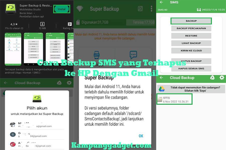 Cara Backup SMS yang Terhapus ke HP Dengan Gmail