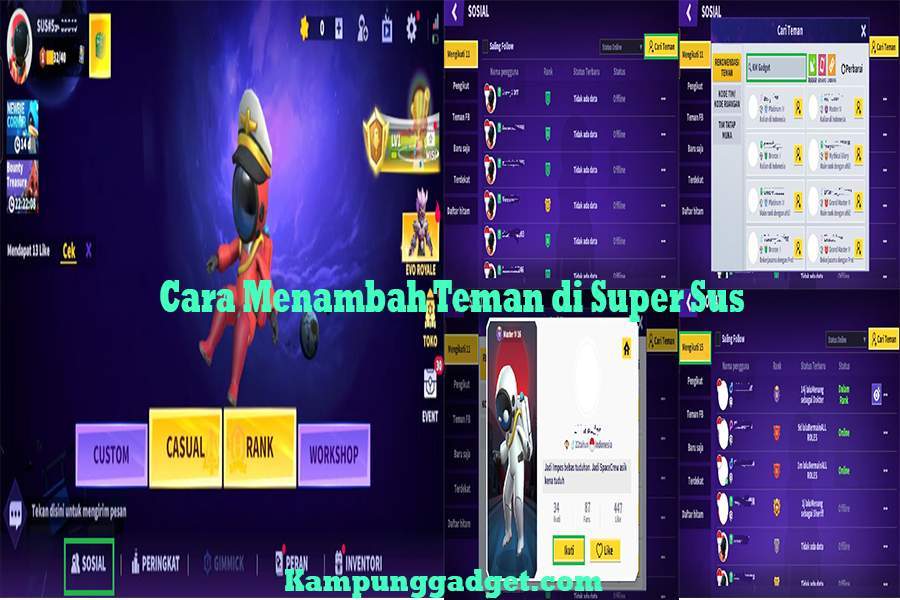 Cara Menambah Teman di Super Sus