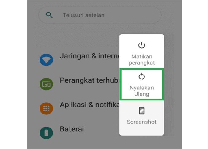 Cara Mengatasi Layar HP Bergerak Sendiri Dengan Nyalakan Ulang HP