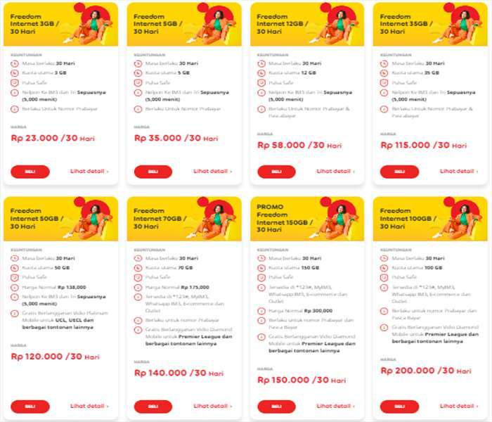 Paket Freedom Indosat Bulanan